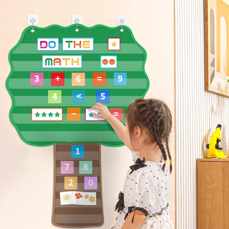 ALSLEA Tree Pocket Chart for Classroom, 42"x 28 ¾" Large Hanging Pocket Charts for Kids, Back to School Supplies for Teacher, Pocket Charts with 11 Sentence Strips Holder (Green) - Image 2